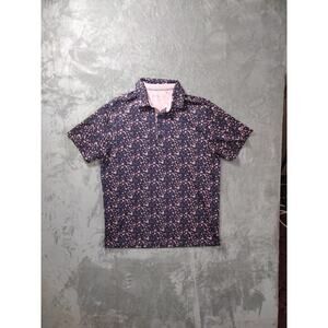 Walter Hagen 11 Polo Mens L Purple Pink Golf Graphic Print Tennis Pickleball